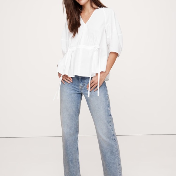 Banana Republic Denim - Banana Republic Cotton Poplin Cinch-Waist Top